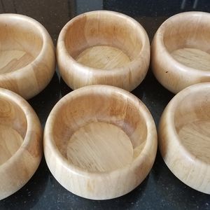 Wood/Teak Salad Bowls-set of 6